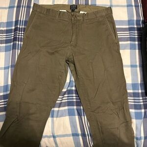 J. Crew Green Chino Khakis with Straight-Leg Cut